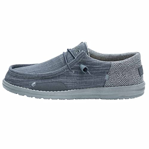 Hey Dude Men's Wally Funk Herringbone Steel Grey Size 11 Men’s Shoes