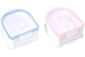 Rolabling 2 PCS Nail Soaking Bowl Nail Soak Off Bowl Acrylic Nail Remover Tool Acetone Nail Polish Remover Bowl Nail Soaker Tray Manicure Tool