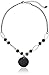 1928 Jewelry Black-Tone Black Round Drop Necklace, 16.5