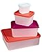 Reusable Lunch Containers - Set of 4 Microwave Safe, Meal Prep Stackable Nesting Containers, Pack Food, Snacks & Sauces in Leak Proof Compartments w/Lids, Easy to Clean, Fits in Bags & Bento Boxes
