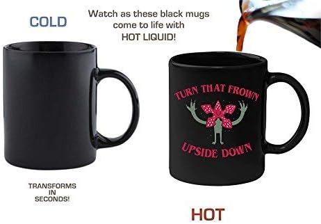 Turn That Frown Upside Down - Novelty 11oz Magic Heat Changing Mug & Gift Box Set Tea Coffee Office Work Home