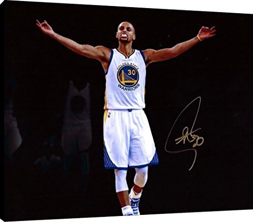 Amazon Com Canvas Wall Art Stephen Curry Spotlight Autograph Replica Print Golden State Warriors 24x36 Posters Prints