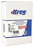 Kreg SML-C125B-1000 Blue-Kote Weather Resistant Pocket Hole Screws - 1 1/4-Inch, #8 Coarse, Washer Head, 1000 count