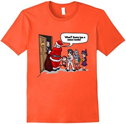 Mens Santa Halloween Elvis Witch Mummy Pirate Trick or Treat Tee 2XL Orange