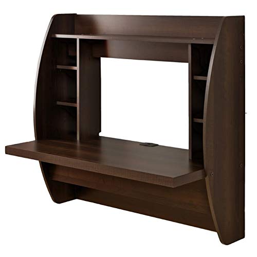 Prepac Wall Mounted Floating Desk with Storage, Espresso Pricepulse