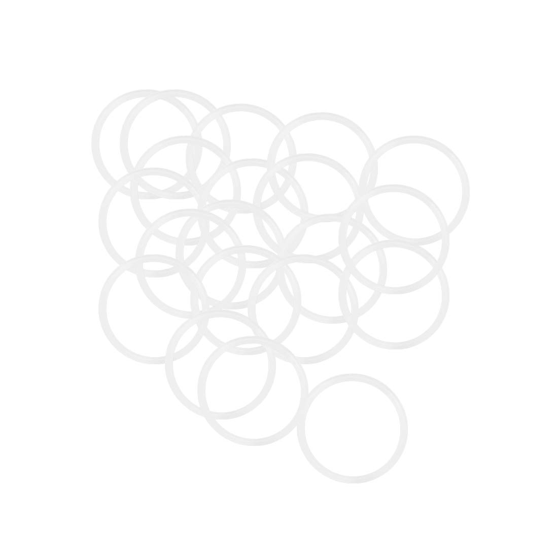 sourcing map Silicone O-Rings, 23mm OD 20mm ID 1.5mm Width VMQ Seal Gasket for Compressor Valves Pipe Repair, White, Pack of 20