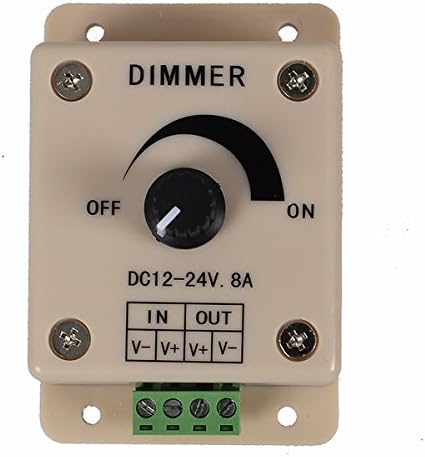 elcPark DC12V/24V 8A LED Switching Dimmer Cotroller for Single Color Led Strip Lightings
