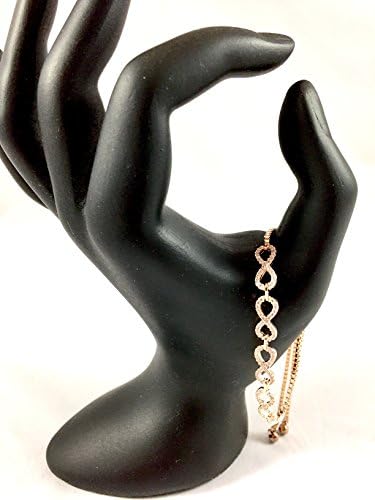 Adjustable Pull String Infinity Lariat Bracelet (Rose Gold Hue)