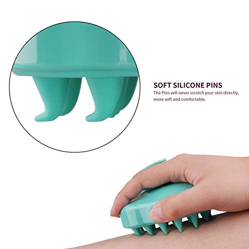 Hair Scalp Massager, BEAUTLOHAS. Shampoo Brush, Scalp Scrubber and Dandruff Brush for Scalp Care Hair Cleaning Shower, Neck and Body Massager, Soft Silicone Comb for Men, Women, Kids and Pets (Green)