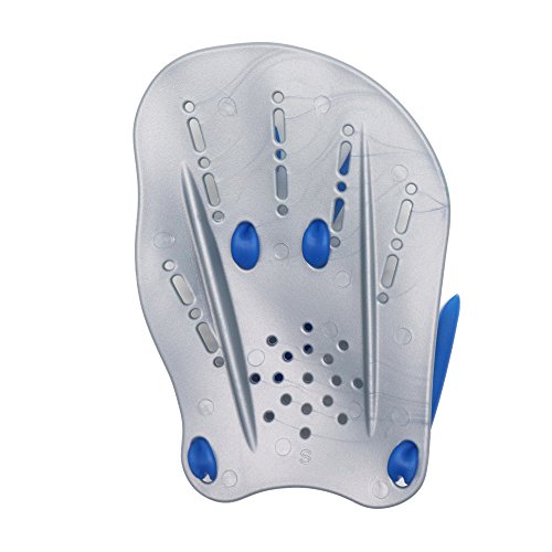 LDEXIN Professional Power Swim Hand Paddle Contoured Swimming Training Aid Flat Paddle Hand Fin for Kids Adult 1Pair (Gray S)