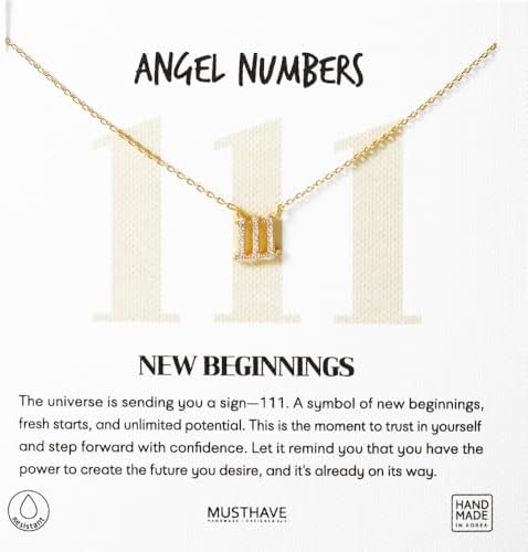 Amazon.com: Angel Number 777 Necklace, MUSTHAVE 18K Gold Plated