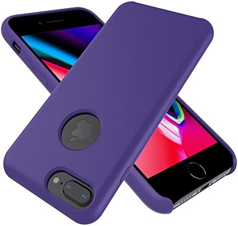 iPhone 8 Plus Case, iPhone 7 Plus Case, Aoways Liquid Silicone Gel Rubber [Anti-Scratch Protective] Surface Smooth With Microfiber Cloth Lining for iPhone 8 Plus (2017) / iPhone 7 Plus (2016) - Purple