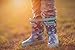 OAKI Kids Rubber Rain Boots Easy-On Handles, Outer Space, 5T US Toddler