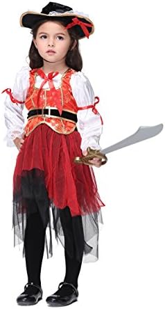 Vivihoo EK021 Children's Halloween Party Costume Skirt Cosplay Pirate Dance Dress (M)