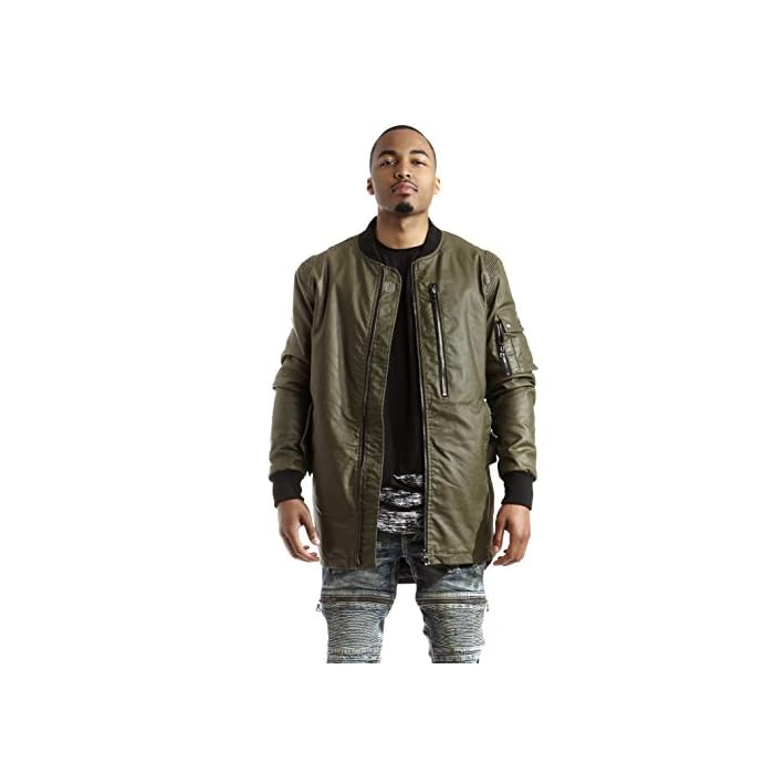 MA1 Wax Coated Longline Bomber Jacket 