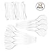 Set of 12 - Heavy Duty Disposable Plastic Serving Utensils, Four 10" Spoons and Forks, Four 6-1/2" Tongs, Clear