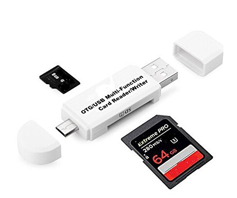 Micro usb otg to usb 2.0 adapter; sd/micro sd card read…