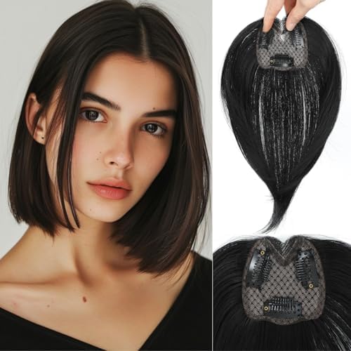 Photo 1 of Hair Toppers for Women with Thinning Hair Extensions 360° 3D Toppers Hair Pieces for Women Clip Ins Fake Bangs Hair Pieces Perfect Solution for Stylish Upgrade (Black, Tulip)
