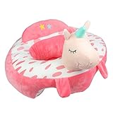 Alpacasso Infant Safe Sitting Chair, Comfortable Infant Soft Plush Floor Support Seat, Baby Learning to Sit Head Protect Chair with Stuffed Animal Toys. (Unicorn)
