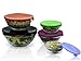 Stackable Glass Lunch Bowls/Multi Purpose Food Containers with Multi Color Lids - 5 Piece Set