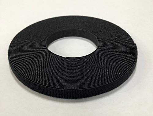 Velcro 1801-OW-PB/B Black Nylon Onewrap Velcro Strap, Hook and Loop, 1/2" Wide, 50' Length