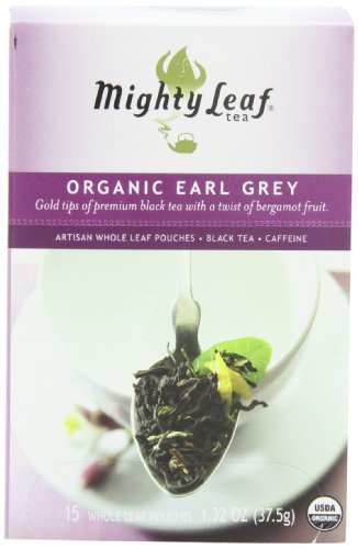 Mighty Leaf Black Tea, Organic Earl Grey, 15 Pouches (Pack of 3) Package May Vary