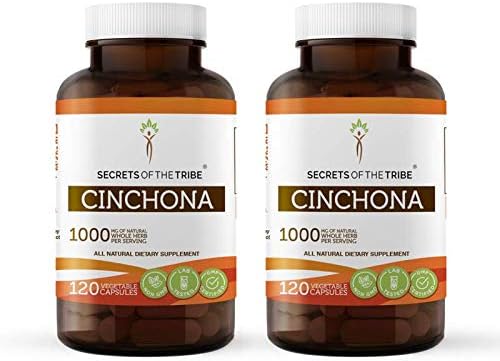 Cinchona 120 Capsules(2 pcs.), 500 mg, Wildcrafted Cinchona (Quinine, Quina, Cinchona officinalis) Dried Bark (2x120 Capsules)