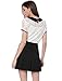 Allegra K Women's Contrast Peter Pan Collar See Through Lace Top White S