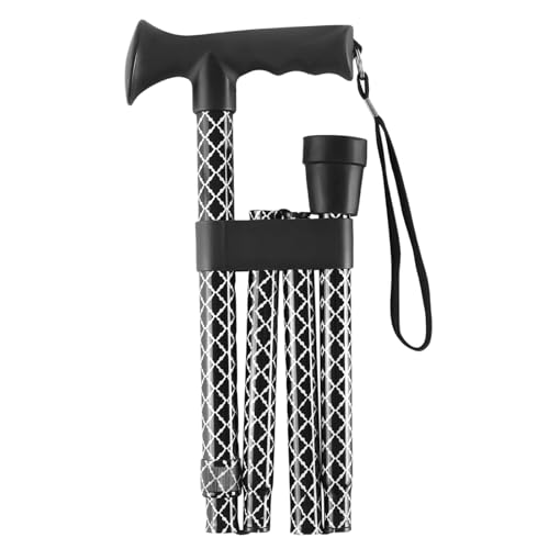 CLOKTA Walking Cane for Men and Women, Foldable Floral Lightweight Adjustable Portable for Folding Canes, Comfortable T-Handle for Seniors Adults