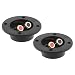 BLUECELL 1 Pair 3-Inch Double Binding Round Gold Plate Push Spring Loaded Jacks Speaker Box Terminal Cup
