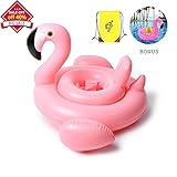 Baby Pool Float, Flamingo Inflatable Rafts Swim Ring Swimming Pool Toys for Kids- Bonus Carry Bag & Flamingo Drink Float