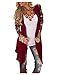 AuntTaylor Juniors Casual Striped Batwing Knit Kimono Shawl Cardigans Red L
