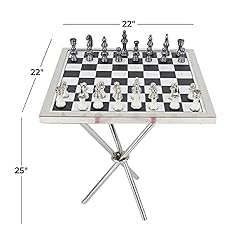 Deco 79 Aluminum Chess Game Set, 22" x 22" x