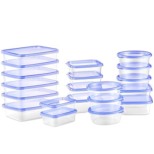 Deik Food Storage Containers, BPA-Free Plastic Lunch Containers 20 Pieces, Safe for Dishwasher, Freezer, Microwave, FDA Approved