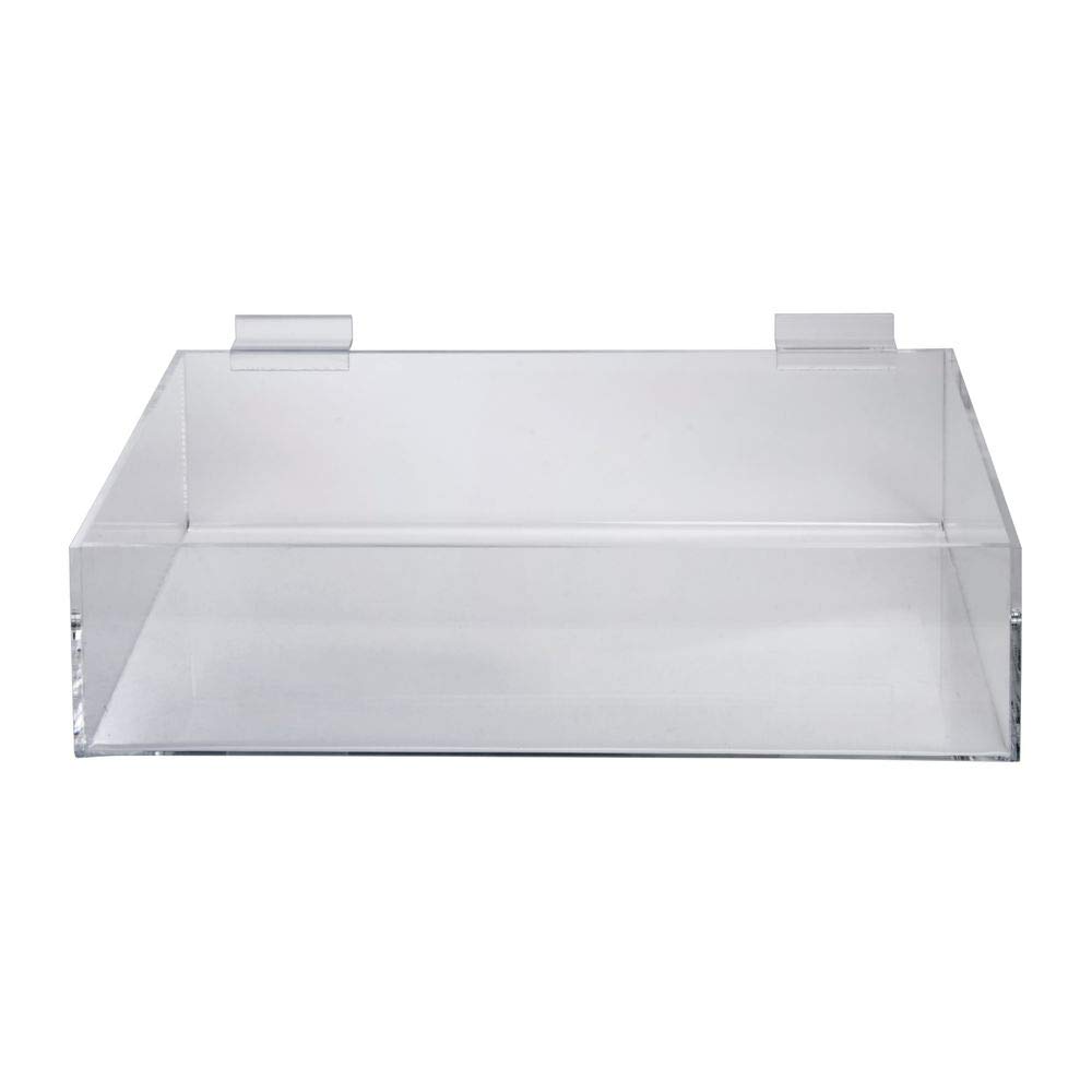 Slatwall Acrylic Tray, 16"W x 8"D x 4"H Industrial