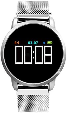 Collasaro Smart Band, Fitness Tracker Watch with Bluetooth and Water Resistance, Heart Rate Monitor, Call Reminder and Pedometer, Compatible with iOS iPhone and Android phones (TWX-Silver Metal)