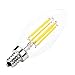 Kingstar LED Filament Candle Light Bulbs Set,4W Warm White Dimmable Candelabra Vintage Light 6 Pack