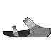 FitFlop Women's Lulu Shimmersuede Slide Sandal, Pewter, 8 M US