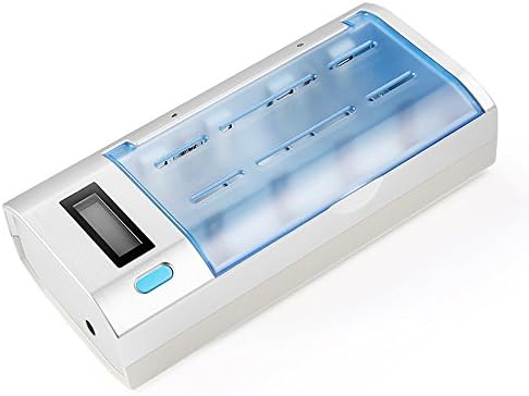 Universal Battery Charger, Smart Charger for AA/AAA/C/D/9V Ni-MH Ni-CD Rechargeable Batteries, MfDEK LCD Display Intelligent Battery Charger with Overheating Protection &amp; Clamshell Cover