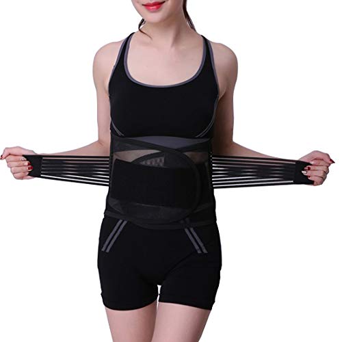 Back Brace Lower Back Pain Relief Lumbar Support with Elastic Straps Breathable Mesh Back Support Belt for Men and Women (M)