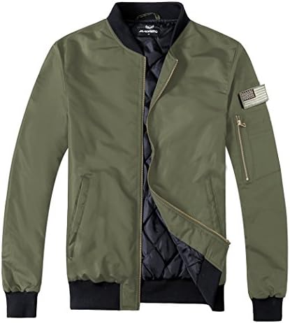 Men Padded Bomber Jacket Slim Fit Casual Varsity Jacket