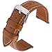 Compatible Samsung Galaxy 46mm/Gear S3 Frontier/Classic Watch Bands, Fullmosa Quick Release Leather Watch Band for Gear S3 Bands/Moto 360 2nd Gen 46mm 22mm Watch Band, Brown + Silver Buckle