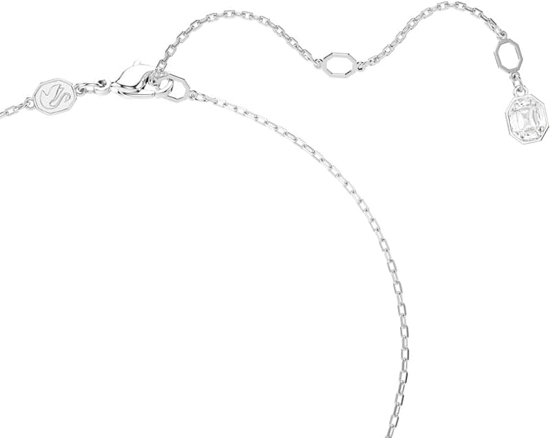 Pendente Constella, Pavé, Taglio Round, Bianco, Placcato rodio