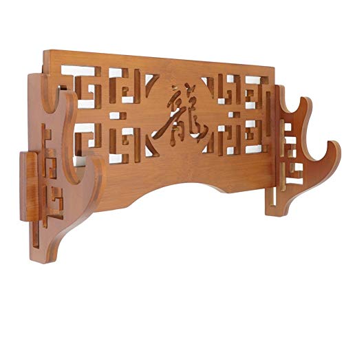 FOXSMZZ Bamboo Sword Holder Wall Mount Katana Stand Japanese Samurai Sword Display Rack Hanger 2-Tier