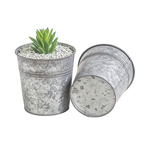 Jjoer Metalleimer Nicht Leicht Verformbar ÜBertöPfe FüR Zimmerpflanzen Blumentopf Metall Runde Form Zinkwanne Groß FüR… – Bild 4