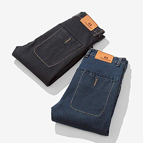 Edenun Men’s Big Comfort Jeans Work Long Relaxed Fit Denim Pant Classic Plain Casual Plus Size Trousers 28-42 Prime Blue - Thumbnail 3