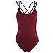 TiaoBug Women's Spaghetti Straps Ballet Dance Camisole Criss Cross Leotard Gymnastic Bodysuit Tops