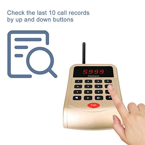 Retekess T118 Restaurant Pagers,Pager System Long Range,Max 999 Waiting Buzzers,Check Calling