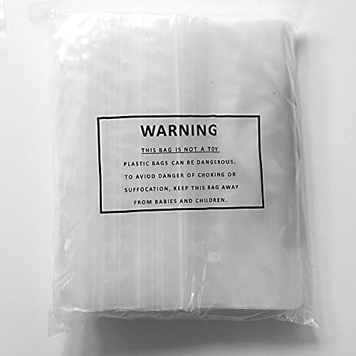 Resealable Poly Bags w/ Suffocation Warning - 8 x 10 - Pack of 100, 500, or 1000 Bags (500 Bags)
