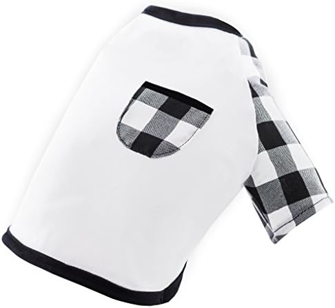 Modern Pups Gingham Classic Cotton T-Shirt for Dogs by United Pups (Large)